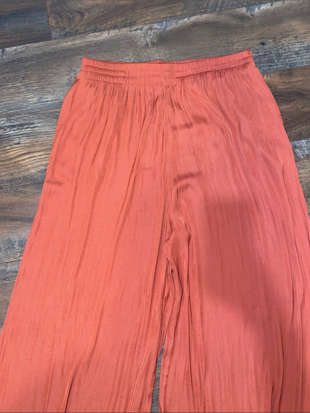 Zara Flowy Wide Leg Rust Orange Women's Palazzo Pants - Picture 4 of 4